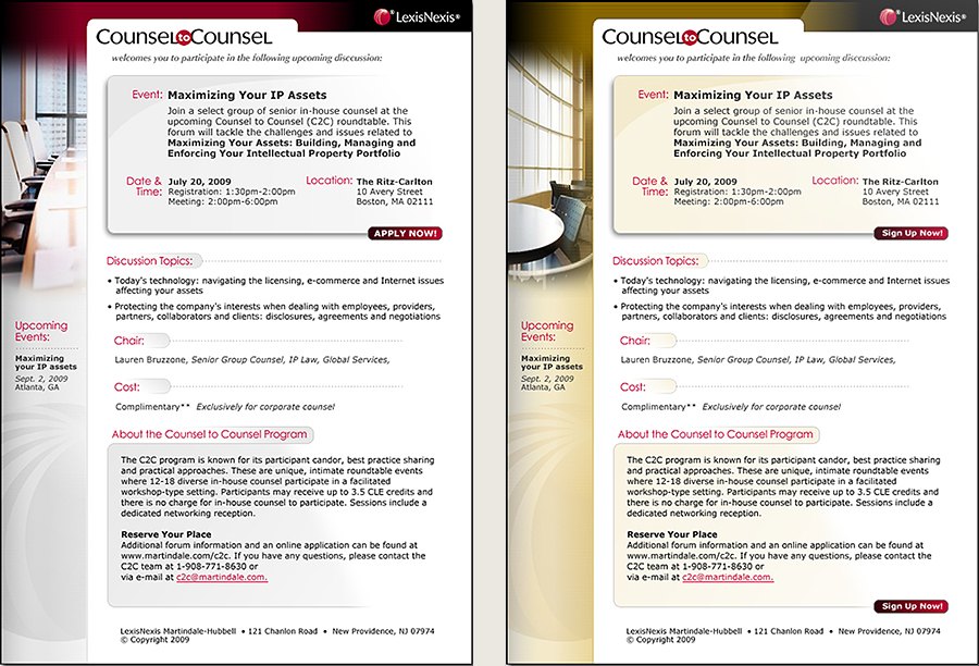 Lexis email campaign design