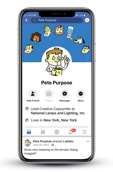facebook screen design